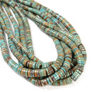 Natural Turquoise Graduated Heishi Disc Beads Size 2x3-2x8mm 15.5" Strand