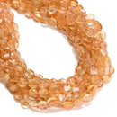 Grade A Natural Citrine Faceted Coin Beads Size 10mm 15.5'' Strand