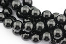 Black Onyx Smooth Round Beads 4mm 6mm 8mm 10mm 12mm 14-20mm 15.5" Strand