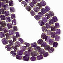 Natural Dark Amethyst Faceted Rectangle Shape Beads Size 8x10mm 15.5" Strand