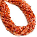 Natural Carnelian Faceted Cube Beads Size 5mm 15.5" Strand
