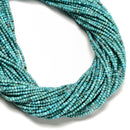 Natural Light Blue Turquoise Smooth Round Beads Size 2.5-3mm 16" Strand