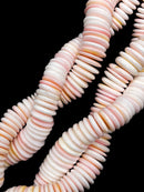 Pink Queen Conch Shell Graduated Rondelle Disc Beads Size 8mm to 20mm 15.5" Strd