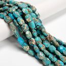 Blue Sea Sediment Jasper Faceted Octagon Beads Size 11x14mm 15.5'' Strand
