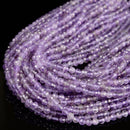 Natural Light Amethyst Faceted Round Beads Size 4mm 15.5'' Strand