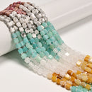 09 Multi-color Gemstone Smooth Cube Shape Beads Size 4mm 15" Strand