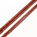 Natural Red Jasper Heishi Disc Beads Size 1.5x4mm 1.5x6mm 15" Strand