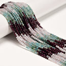 01 Gradient Multi-color Gemstone Faceted Round Beads Size 3mm 15.5'' Strand