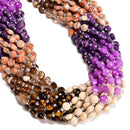 04 Gradient Multi-color Gemstone Faceted Coin Beads Size 6mm 15.5" Strand