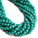 Green Magnesite Turquoise Faceted Cube Beads Size 7mm 15'' Strand