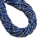 Natural Lapis Lazuli Smooth Rondelle Beads Size 2x4mm 15'' Strand