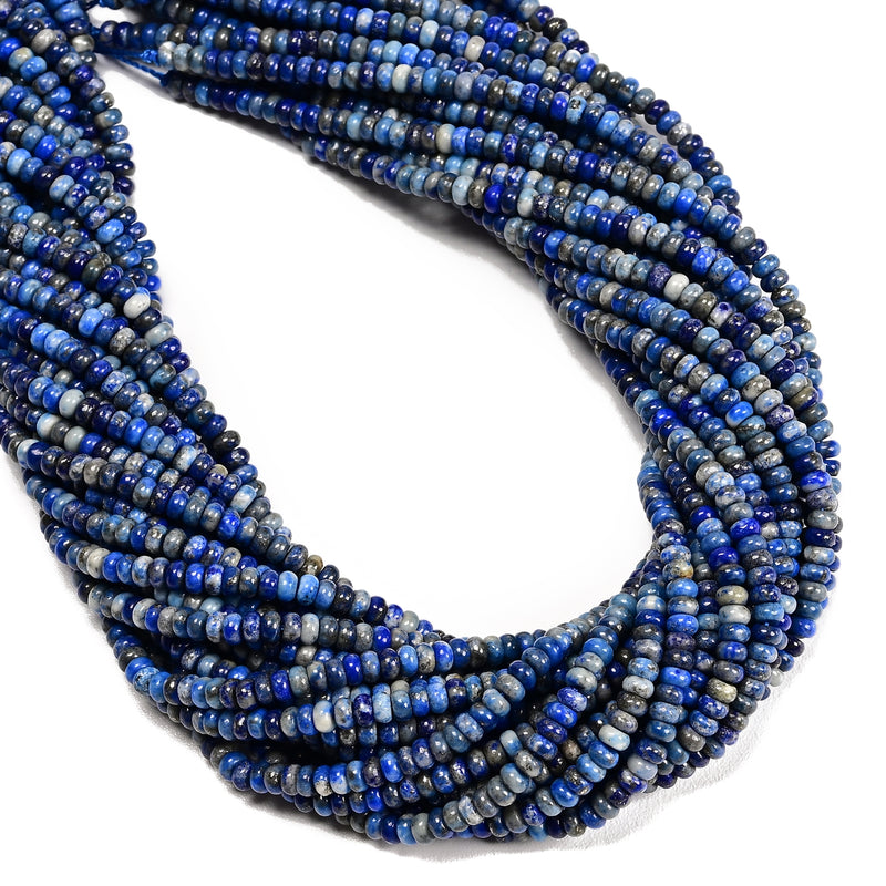 Natural Lapis Lazuli Smooth Rondelle Beads Size 2x4mm 15'' Strand