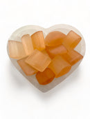 Orange Selenite Polished Crystal Palm Oval Stone Size 1-1.5" Inches 6pcs Per Bag