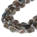 Labradorite Faceted Nugget Chunk Beads 10-15x18-25mm 12-18x20-30mm 15.5'' Strand