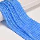 Light Blue Color Dyed Jade Smooth Rondelle Beads Size 4x6mm 15.5" Strand