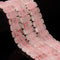 Natural Rose Quartz Double Drill Rectangle Beads Size 10x20mm 8'' Strand