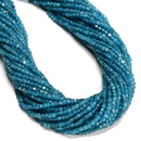Natural Blue Apatite Faceted Cube Beads Size 3mm 15.5" Strand