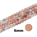Natural Cotton Candy Agate Smooth Round Beads Size 6mm 8mm 10mm 15.5" Strand