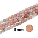 Natural Cotton Candy Agate Smooth Round Beads Size 6mm 8mm 10mm 15.5" Strand