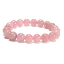 Madagascar Rose Quartz Smooth Round Beaded Bracelet 10mm 7.5'' Length 3 PCS/Set