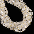 Natural Clear Quartz Faceted Flat Square Shape Beads Size 10mm 15.5" Strand