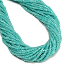 Natural Green Amazonite Faceted Cube Beads Size 2mm 3mm 15.5'' Strand