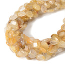 Natural Golden Healer Quartz Faceted Heart Shape Beads Size 12mm 15.5'' Strand