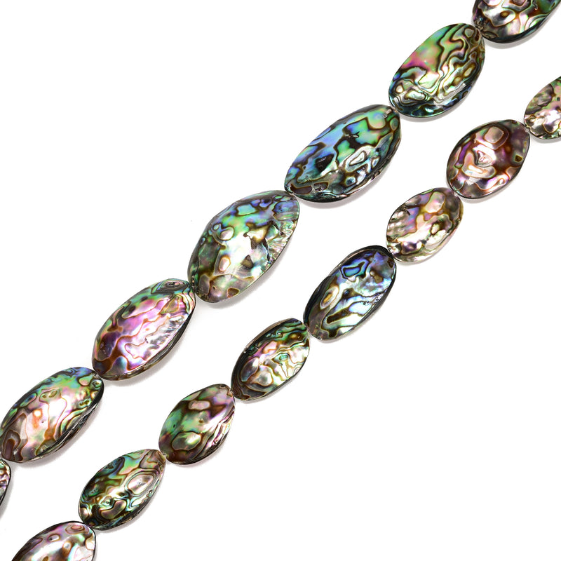 Natural Abalone Puffy Oval Nugget Beads 13-15x25-28mm 18-20x28-30mm 15.5''Strand