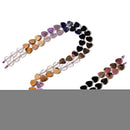 Mixed Styles Gradient Multi color Gemstone Flat Heart Shape Beads 8mm 15" Strand