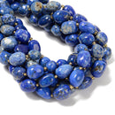 Natural Lapis Full Oval Nugget Beads Size 10-12mm x 13-18mm 15.5'' Strand