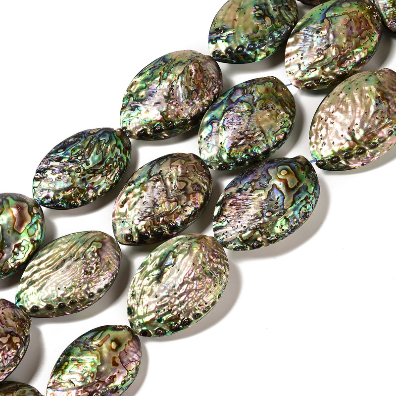 Natural Abalone Puffy Oval Nugget Shape Beads Size 40x60mm 14'' Strand