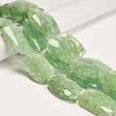 Cloudy Green Quartz Faceted Twist Freeform Slice Beads 30x40mm 15.5'' Strand