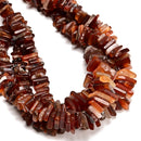 Graduated Natural Carnelian Irregular Slice Discs Beads Size 12-20mm 16" Strand