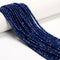Sapphire Blue Color Dyed Jade Hard Cut Faceted Rondelle Beads 3x4mm 15.5 Strand