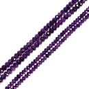 Natural Amethyst Faceted Rondelle Beads Size 4x6mm 6x8mm 14.5'' Strand
