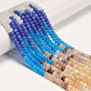 17 Gradient Multi-color Gemstone Smooth Rondelle Beads Size 4x6mm 15.5" Strand