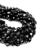 Natural Black Onyx Faceted Nugget Beads Approx. 9x13mm 15.5" Strand