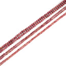 Natural Pink Petrified Rhodonite Faceted Round Beads Size 2mm 3mm 5mm 15.5" Strd