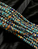 Spiny Oyster Lapis Mohave Copper Turquoise Smooth Rondelle Beads 6x8mm 16'' strd