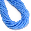 Light Blue Color Dyed Jade Smooth Rondelle Beads Size 4x6mm 15.5" Strand