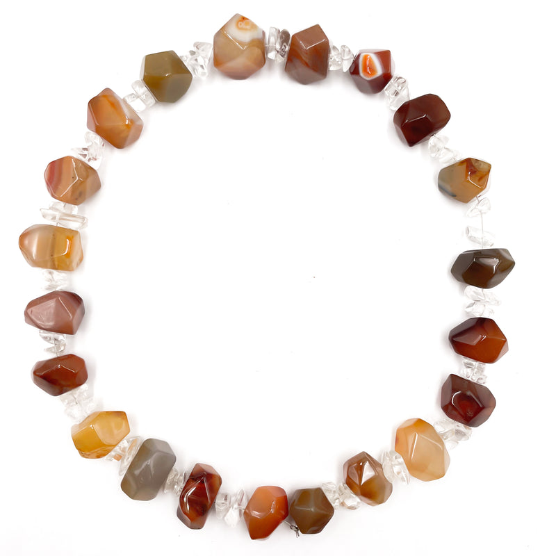 Natural Red Stripe Agate Graduate Nugget Chunks Approx. 12-25mm 15.5" Strand