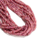 Grade A Natural Pink Tourmaline Faceted Rondelle Beads 2x4mm 3x5mm 15.5'' Strand