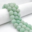 Natural Green Aventurine Matte Round Beads Size 14mm 16mm 18mm 20mm 15.5" Strand