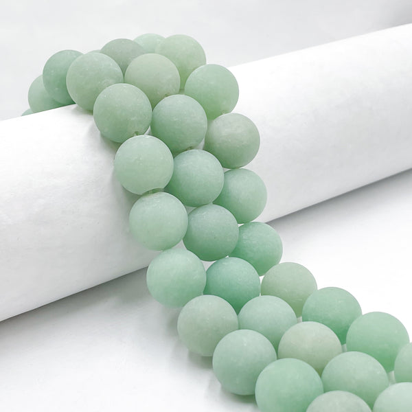 Natural Green Aventurine Matte Round Beads Size 14mm 16mm 18mm 20mm 15.5" Strand