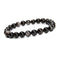 Silver Obsidian Smooth Round Beaded Bracelet 6mm 8mm 10mm 7.5'' Length 3 PCS/Set