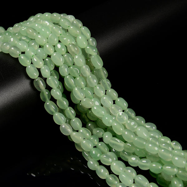 Light Green Color Dyed Jade Pebble Nugget Beads Size 6mm x 8-9mm 15.5'' Strand