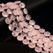 Natural Madagascar Rose Quartz Faceted Coin Beads Size 15mm 15.5" Strand