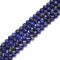 Natural Lapis Lazuli Smooth Round Beads 3.5 - 4mm 6mm 8mm 10mm 15.5'' Strand