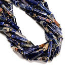 Natural Orange Sodalite Faceted Rectangle Irregular Tube Beads 6-7x18-30mm15.5"L