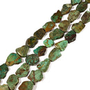 Graduated Natural Turquoise Freeform Slab Slice Beads 15x20-30x40mm 15.5" Strand
